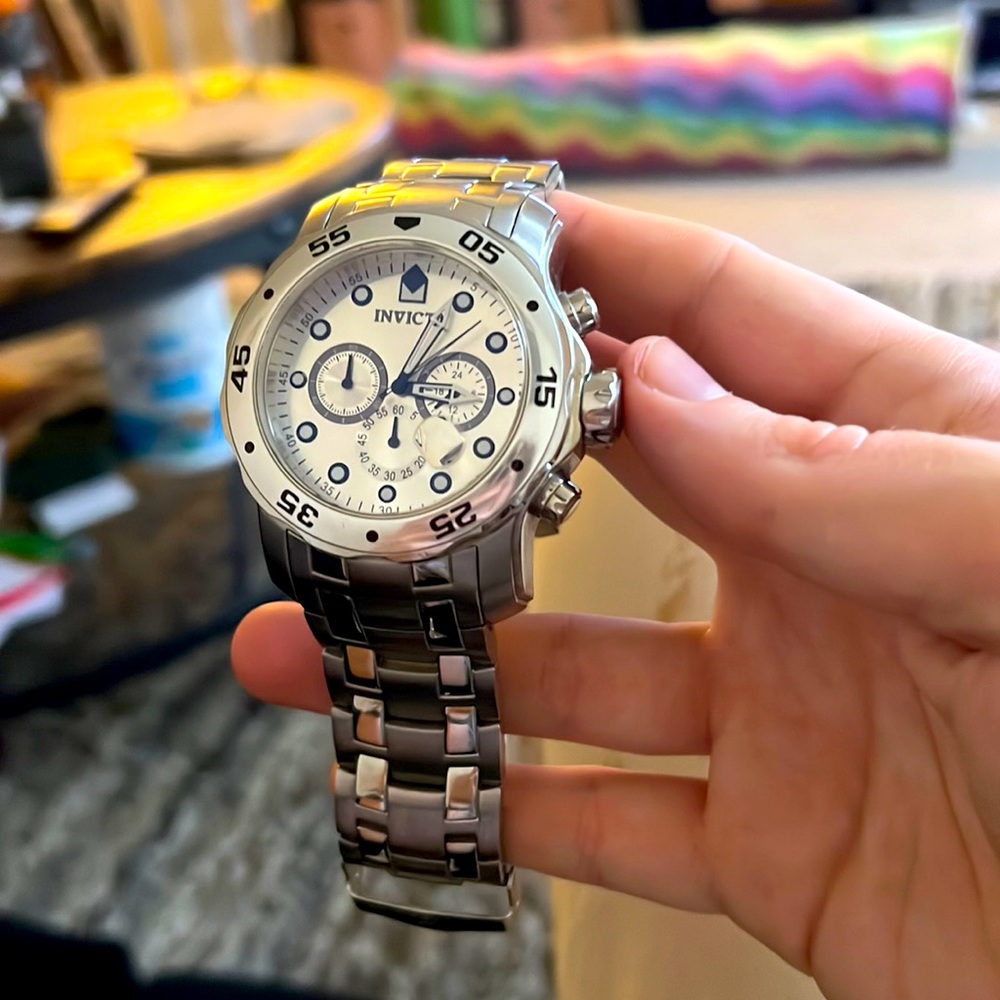 Enormous big face steel waterproof Invicta watch